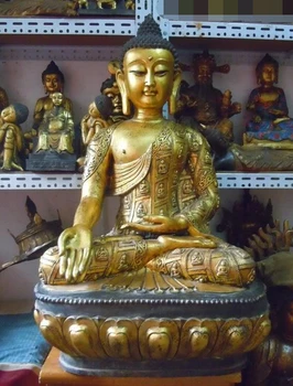 

xd 003057 40"China bronze gilt Buddhism myriad buddha Sakyamuni buddha Sculpture statue