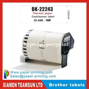

60 Rolls Free Shipping Brother DK-22243 label 102mmX30.48M Compatible With QL-1060N TD4000 DK-2243 Label Continuous