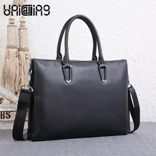 Unicalling Мода кожаный мужской портфель двойное пространство дизайн из коровьей кожи мужские деловые Портфель стиль кожаная мужская сумка