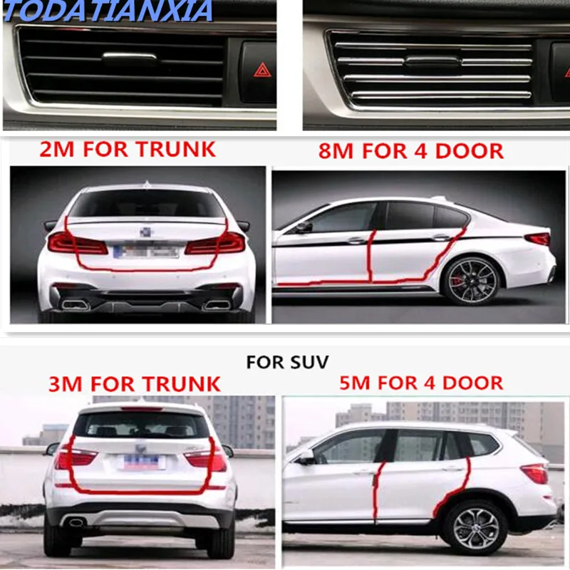 

Car Interior Air Conditioner Outlet Vent Grille Chrome Decoration Strip for dodge caliber alfa romeo 156 h7 ford focus 2 bmw e91