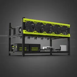 (Корабль из Великобритании) алюминий сплава Stackable случае до 6 GPU Open Air кадр стабильной стойки Кронштейн GPU добычи Рог