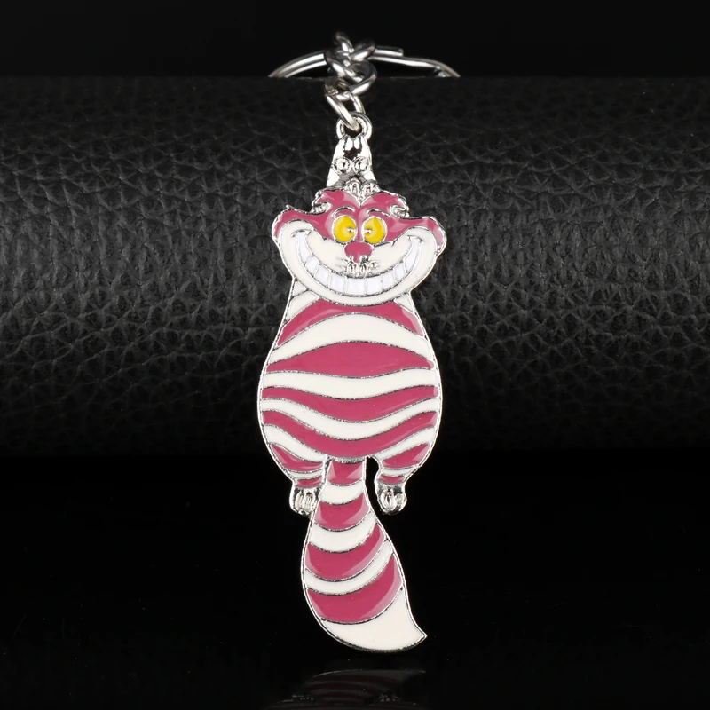 

Wholesale Movie Alice In Wonderland Cheshine Cat Pendant Keychain Cartoon Figure Model Keychain Ring Accessories
