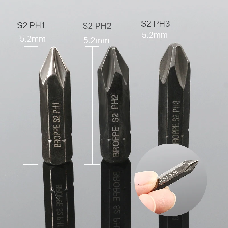 

HOEN 3PCS 36/80mm Screwdriver Cross Phillips Hex Heavy Duty Impact Electric Magnetic Screwdriver Bit Set 8mm Shank Screw Driver