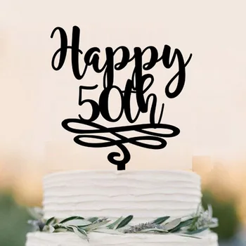 

Acrylic Happy 50th cake topper,50 years anniversary cake topper,cutsom milstone cake topper,60th birthday cake topper
