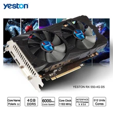 Yeston Radeon RX 550 GPU 4GB GDDR5 128bit Gaming Desktop computer PC Video Graphics Cards support