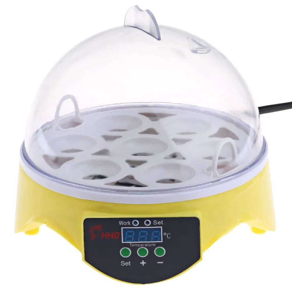  7PCS Eggs Automatic Poultry Mini Incubator Temperature Control Automatic Poultry Bird Pet Hatcher Chicken Hatcher Machine 