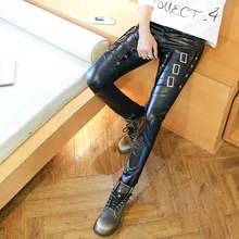2017 autumn wear men’s leather pants thickening leisure tight foot trousers Young motorcycle pants