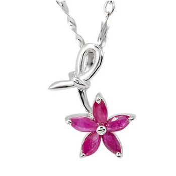 

Collares Collier Qi Xuan_Red Stone Flower Pendant Necklaces_Real Necklaces_Quality Guaranteed_Manufacturer Directly Sale