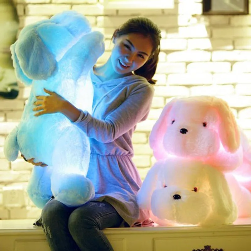 New Year 50CM and 80CM Length Creative Night Light LED Lovely Dog Stuffed and Plush Toys Best Gifts for Kids and Friends (9)