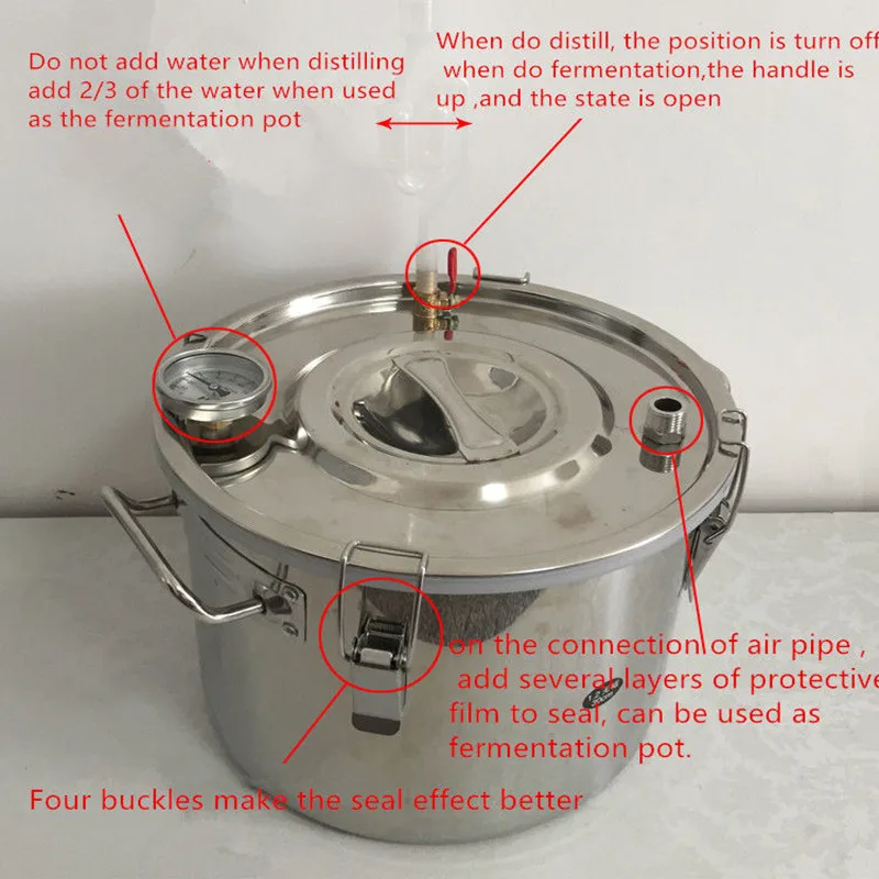 10/15 Л. Л. 2/3 галл. Бытовая нержавеющая сталь Самогонный аппарат для приготовления вина набор для варки спирта дистиллятор бойлер для изготовления вина