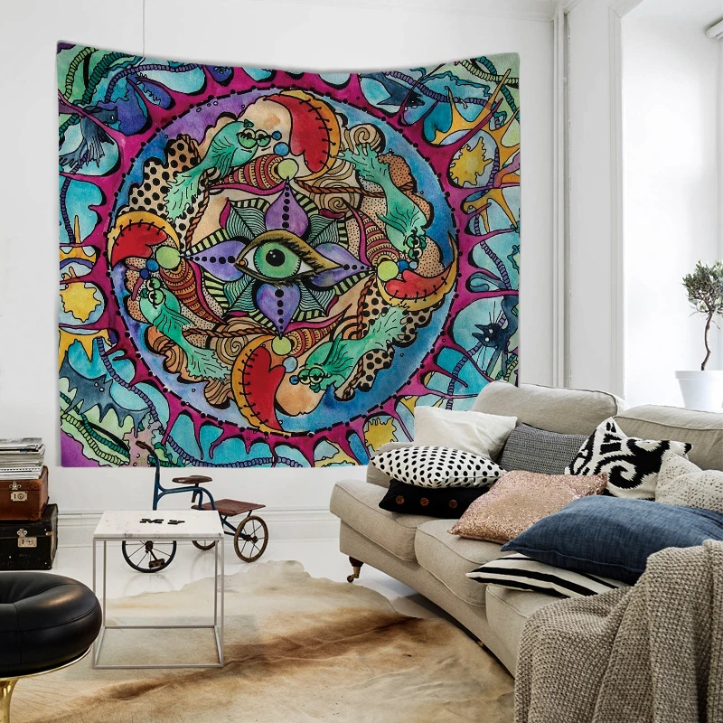 Колдовство гобелен настенный гобелен с мандалой Хиппи Boho настенный гобелен Аннотация Multi Цвет психоделический настенный гобелен из ткани