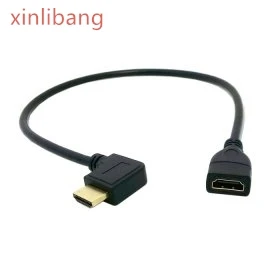 

Right Angled 90 Degree Connector HDMI 1.4 with Ethernet & 3D Type A male to A female Extension Cable 0.5m