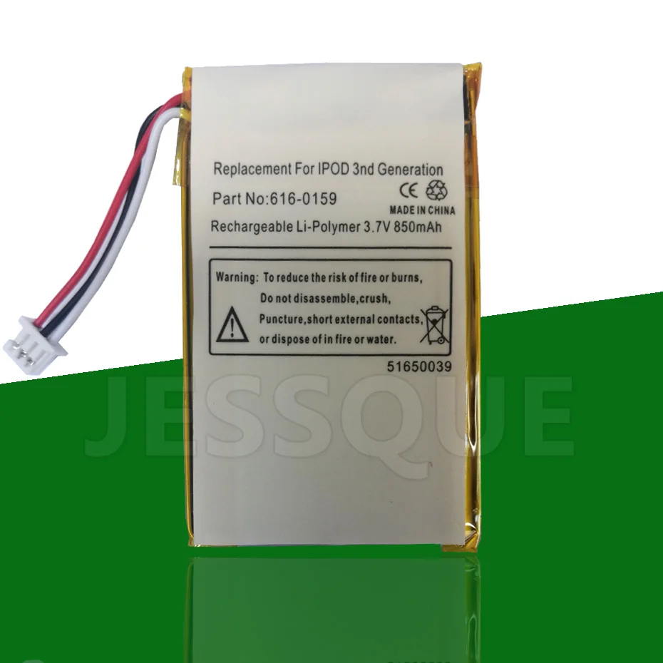Оригинальный сменный аккумулятор 850mAh 616 0159 для Apple iPod 3 3G Gen го поколения A1040