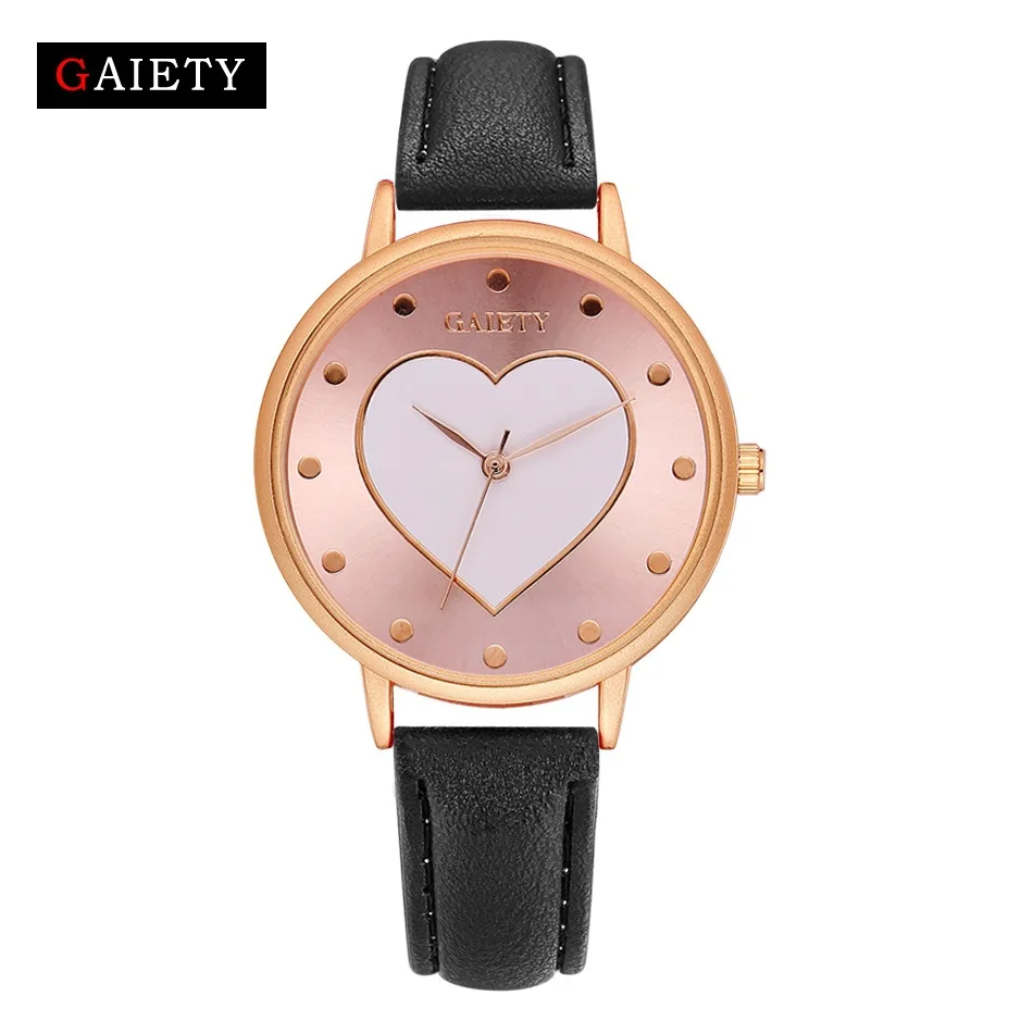 Luxury Brand Pink Gold loving heart Watch Women Fashion Casual Leather bracelet quartz dress Wrist watches Clock Gifts Luxury Brand Pink Gold loving heart Watch Women Fashion Casual Leather bracelet quartz dress Wrist watches Clock Gifts