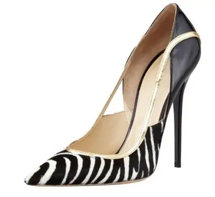 

Sexy zabra pattern pointed toe high heel pumps for women Fashion shallow thin heel shoes High heels Ladies'dress shoes