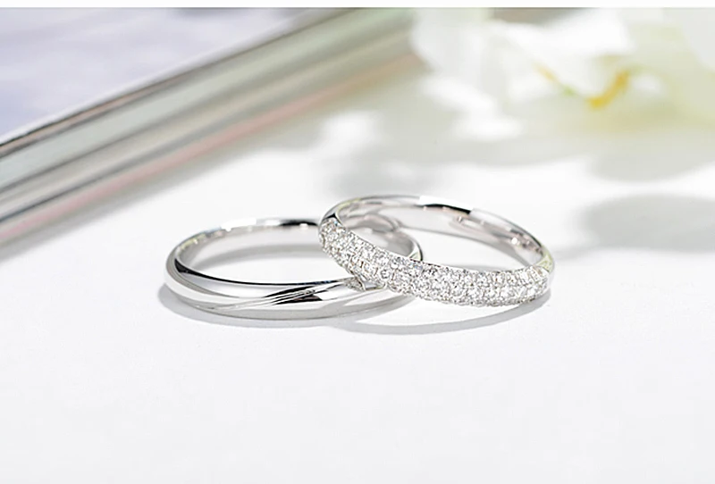 Обручальное кольцо AULEEZE с настоящим бриллиантом, натуральный бриллиант, 18 К, белое золото, кольца для женщин и мужчин, обручальные кольца для пар
