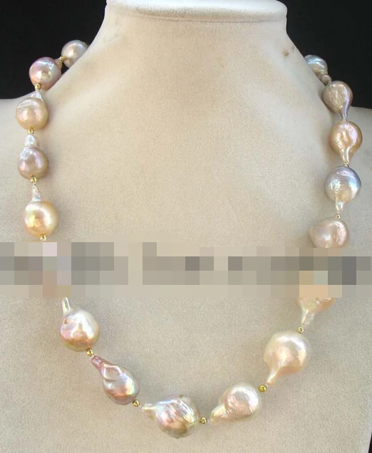 

08149 freshwater pearl reborn keshi multicolor drop necklace (A0502)