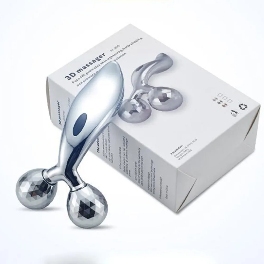 

V Face Thin Face Artifact Instrument Manual Wheel Two Rounds 3D Roller Face Massager Facial Massage Beauty Instrument