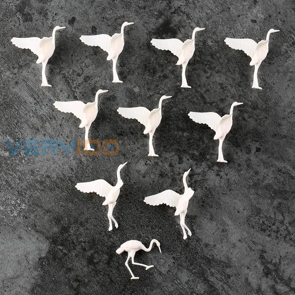 

20pcs plastic Birds Small figure Toy Red-crowned Crane Diorama Scenery Layout