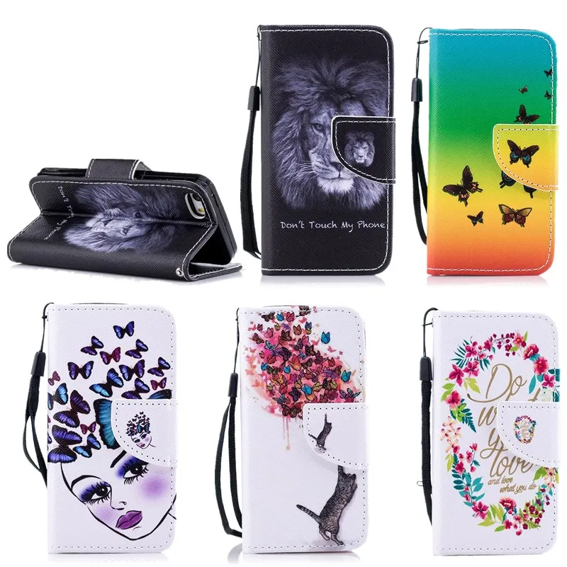 

Flip PU Leather Shell For Apple iPhone 7 Case Luxury Stand Wallet Animal Phone Case For iPhone 8 Plus X 6S 6 5 5S SE Cover