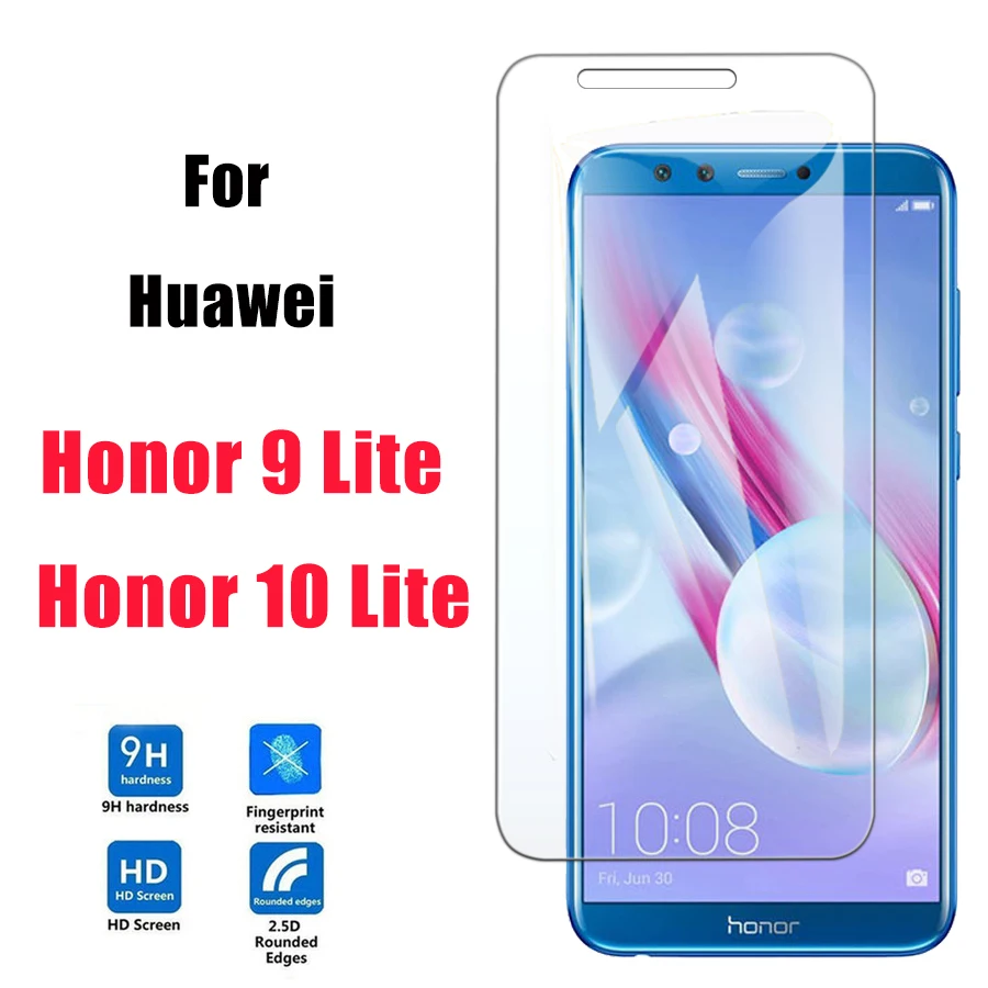 

Protective glass on for huawei honor 9 10 lite tempered glas huawey xonor 9lite 10lite light armor sheet screen protector verre