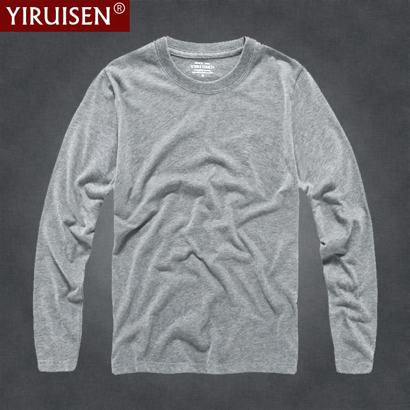 YiRuiSen Brand Mens Solid Long Sleeve T Shirt 2018 Fashion100% Cotton S-3XL O-neck Long T-shirt Men Clothing Autumn Wear Tshirt YiRuiSen Brand Mens Solid Long Sleeve T Shirt 2018 Fashion100% Cotton S-3XL O-neck Long T-shirt Men Clothing Autumn Wear Tshirt