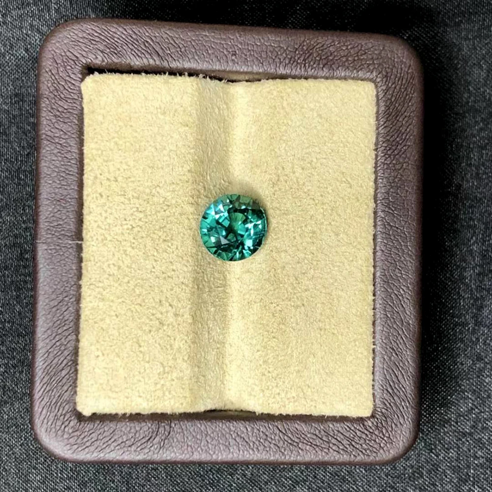 

MELE Natural blue tourmaline for jewelry making, 8x8mm round cut 2.57ct loose gomstone with top quality DIY ring