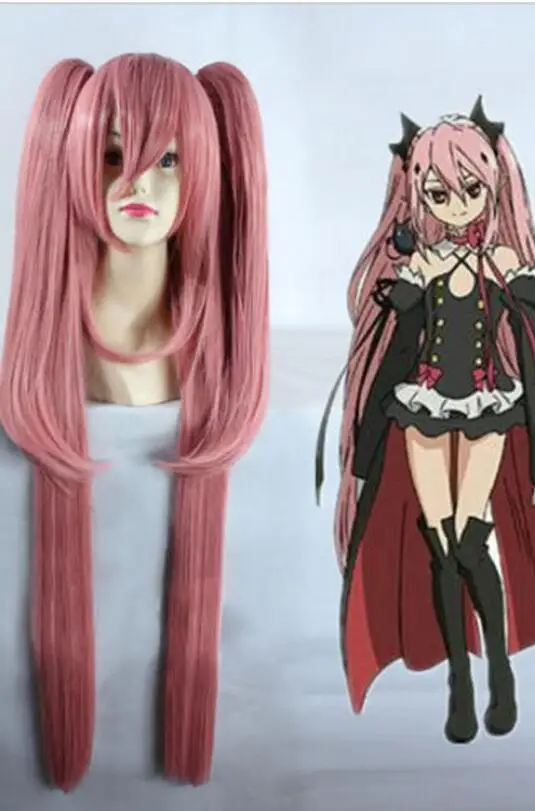 WIG Seraph of the End Krul Tepes Vampire 100cm Long Pink Ponytails Cosplay Wig Free Shipping | Дом и сад