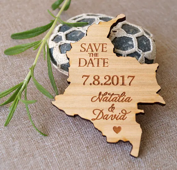  Custom State shape invitations Wedding Save the Date Magnets set  wedding gifts for guests Rustic f - 32954242285