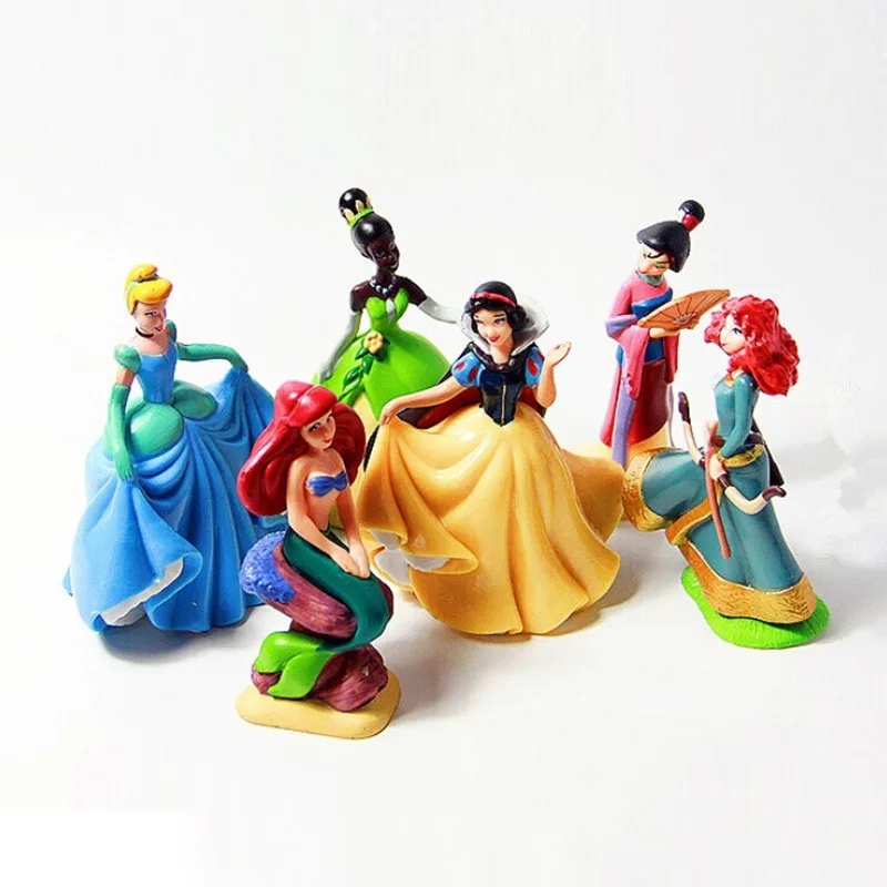 14 шт./компл. disney фигурку ПВХ Принцесса Белоснежка наряжаться Съемная Куклы 8 см