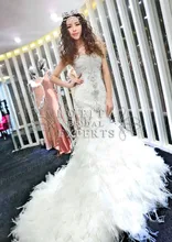 Luxury Amazing Real Photos Mermaid Sweetheart Diamond Beaded Lace Up Back Sweep Train Expensive Wedding Dress Bridal Gown MF420