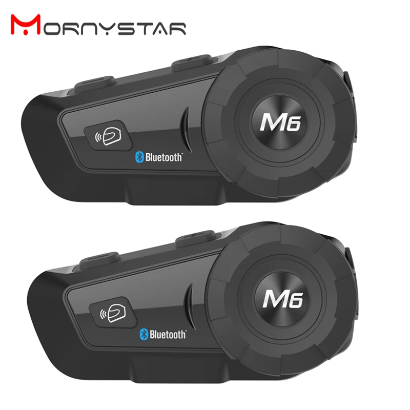 

2PCS MONYSTAR M6 Motorcycle Bluetooth Helmet Headsets Intercom for FM BT Wireless intercomunicador Interphone MP3
