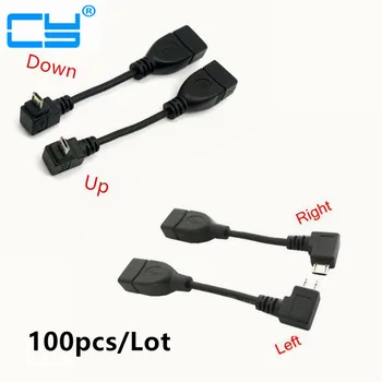 

100pcs/Lot 90 degree angled Micro USB OTG cable adapter for Samsung HTC LG Meizu Xiaomi Android Tablet PC Smart Phone By DHL UPS