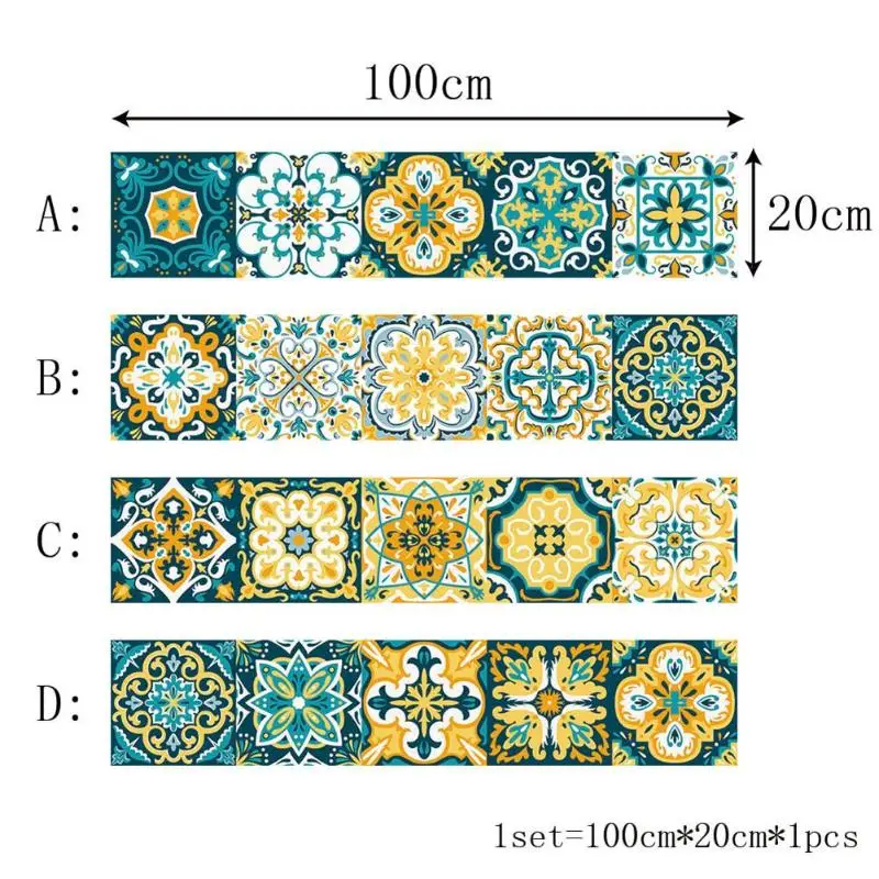 Винтажный марокканский стиль плитки стикер s ПВХ водонепроницаемый самоклеющийся стикер стены s мебель ванная комната DIY Съемная плитка наклейка