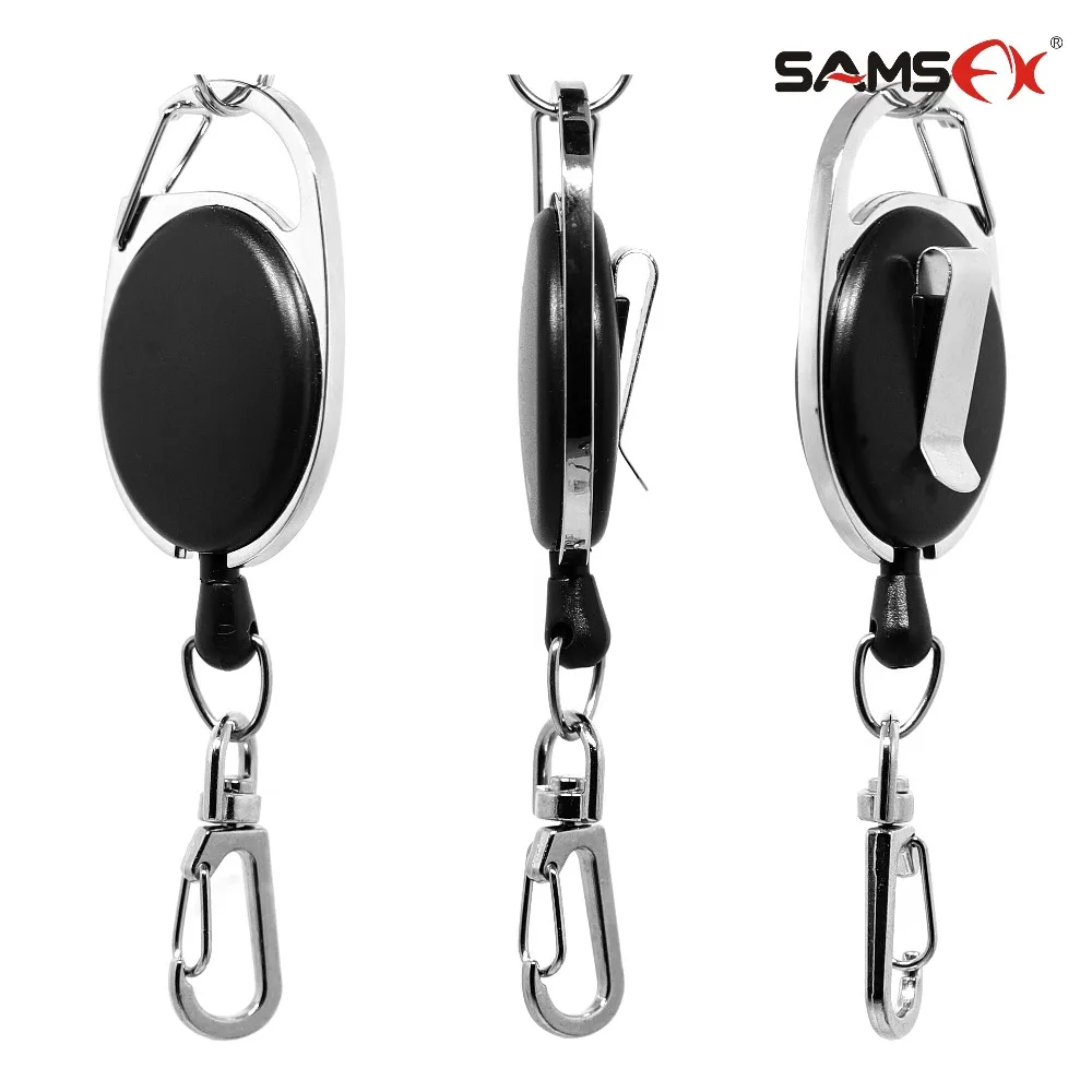 SAMSFX Fishing Zingers Retractors Nylon Cord with 360 degree rotation clips views main