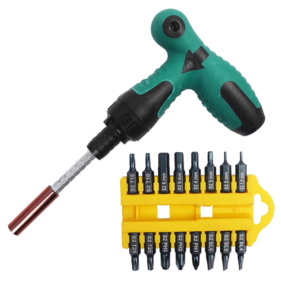 

Ratchet 17pcs Screwdriver Set Type Wrench S2 Bit Multifunction Hand Tool Sets Torx Screwdriver Bits Socket Repair Tools
