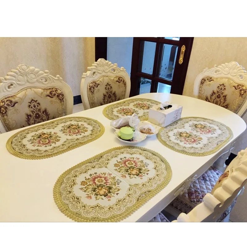 

European Embroidery placemats dining table place mats Fashion Table Placemats Home Accessories Kitchen Pad Coffee Tea Place Mat