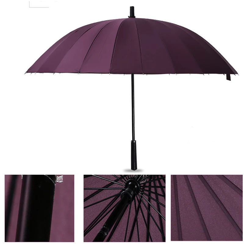 

24K NEW Windproof Large Male Walking Stick Umbrella Long-Handle Rain Umbrella Men Rainbow Golf Sun Paraguas Women Parasol Cane