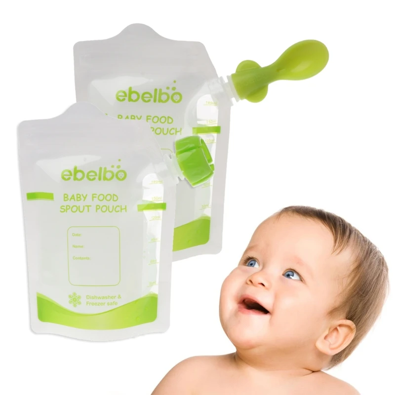 Caixa de Alimentação Fontes do Bebê Baby Food Malotes Duplo Zippers Reutilizável Bolsa 10 Pcs