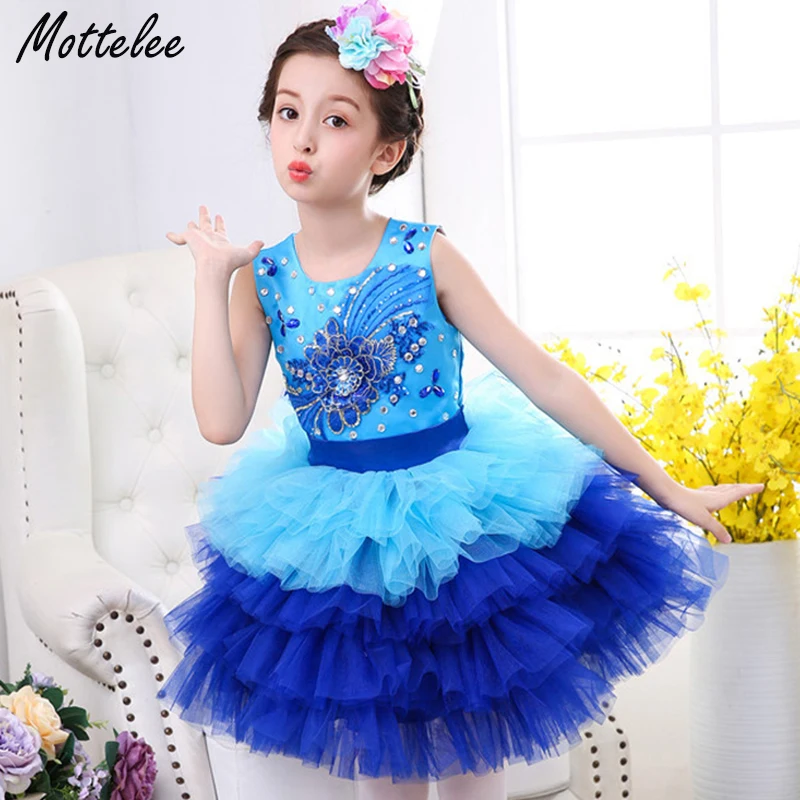 Mottelee Girl Tutu Dress Summer Birthday Party Cake Dresses Kids