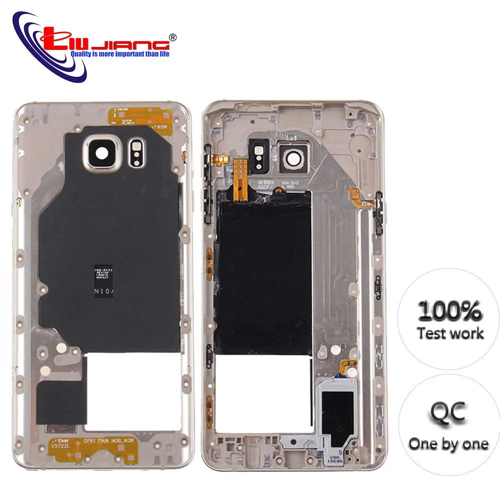

Original For Samsung Note 5 N920F N920C Middle Plate Housing Chassis Middle Frame Beze Side Button Camera Lens NFC Parts