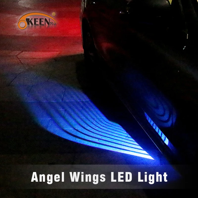 OKEEN الملاك أجنحة LED سيارة الباب الضوء الأبيض الأزرق الأحمر الأخضر اللون العارض آنج led السجاد البركة ضوء underglow صالح جميع سيارات OKEEN الملاك أجنحة LED سيارة الباب الضوء الأبيض الأزرق الأحمر الأخضر اللون العارض آنج led السجاد البركة ضوء underglow صالح جميع سيارات