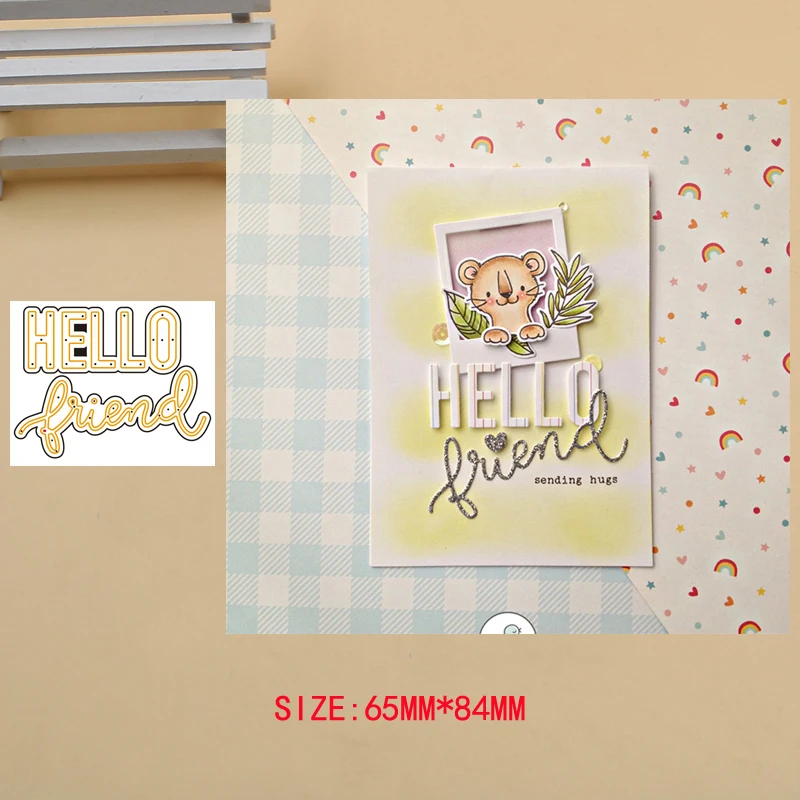 

Luck YCraft HELLO friend Metal Cutting Dies for DIY Scrapbook Photo Album Paper CardDecorative Craft Embossing Die