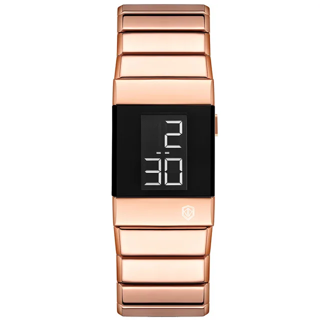 Rose gold Женские часы с браслетом под платье, черные водонепроницаемые часы из нержавеющей стали, лучший бренд, роскошные Цифровые часы Reloj Mujer, женские часы для женщин - Цвет: Rose gold