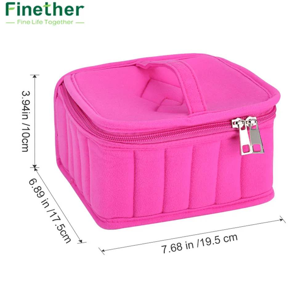 Finether 30-Bottle Essential Oil Carrying Holder Case Perfume Oil Portable Travel Storage Box Nail Polish Organizer Storage Bag 4