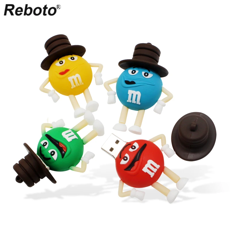 Reboto USB 2,0 Chocolate Bean USB флеш-накопитель 2 ГБ 1 ГБ 512 Мб мини-карта памяти M& M Флешка U диск