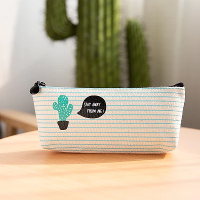 Pencil Bag Cute School Pencil Case Big Cactus Canvas Pencil Cases Girls Pencilcase School Stationery Pensil Case Pen Box Gift - Цвет: B