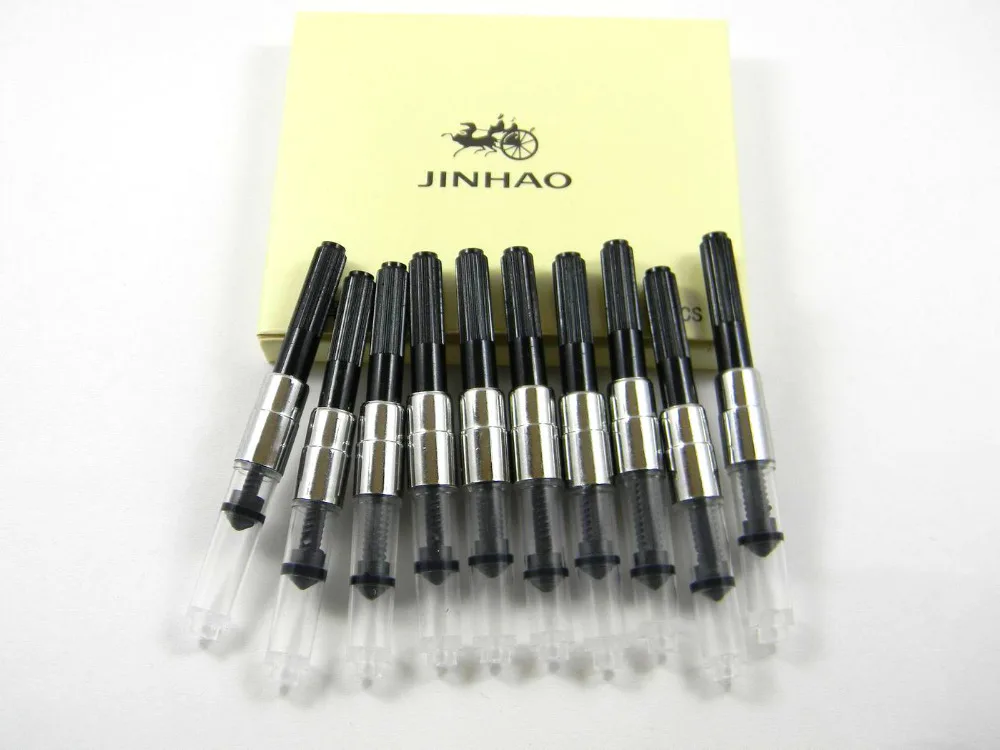 10pc FOUNTAIN PEN refill INK CONVERTER PUMP CARTRIDGES Blackin Pen