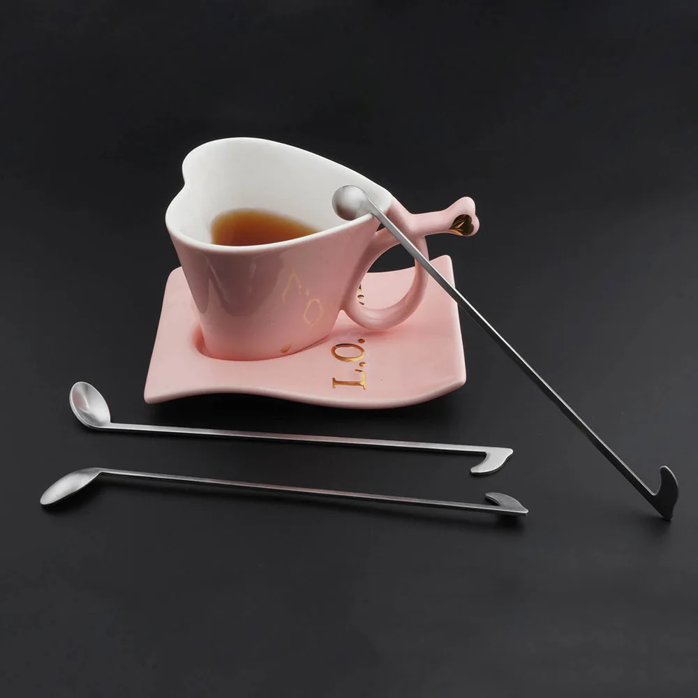 

Musical Note Stainless Steel Spoon Metal Creative Coffee Dessert Honey Spoons Long Handle Tea Spoon for Mug Cup Kitchen Tools P2