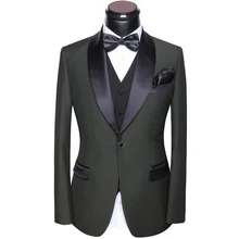 Mens Suits Wedding 2017 Latest Coat Pants And Vest Designs Slim Fit Round Collar Prom Party Suits Dress Gray White Blue Black